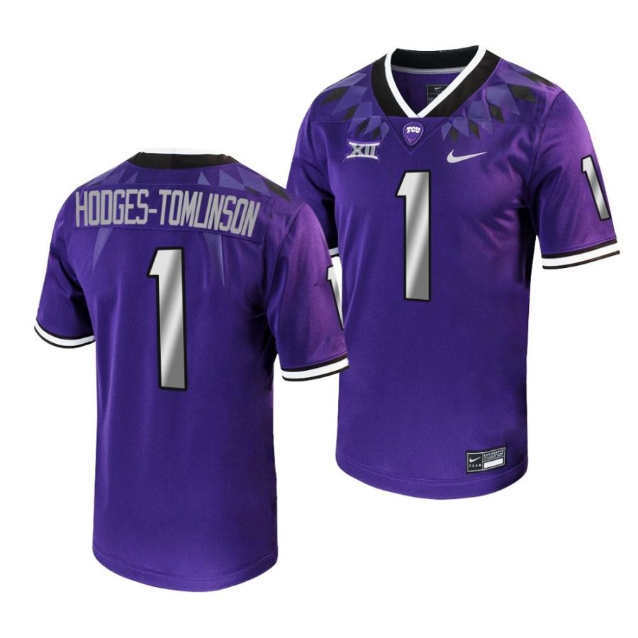 2022 23 tcu horned frogs tre'vius hodges tomlinson purple untouchable game football jersey scaled
