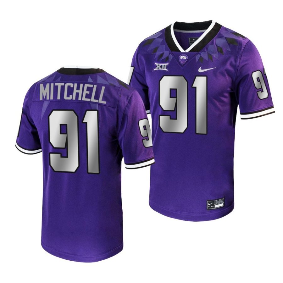 2022 23 tcu horned frogs tymon mitchell purple untouchable game football jersey scaled