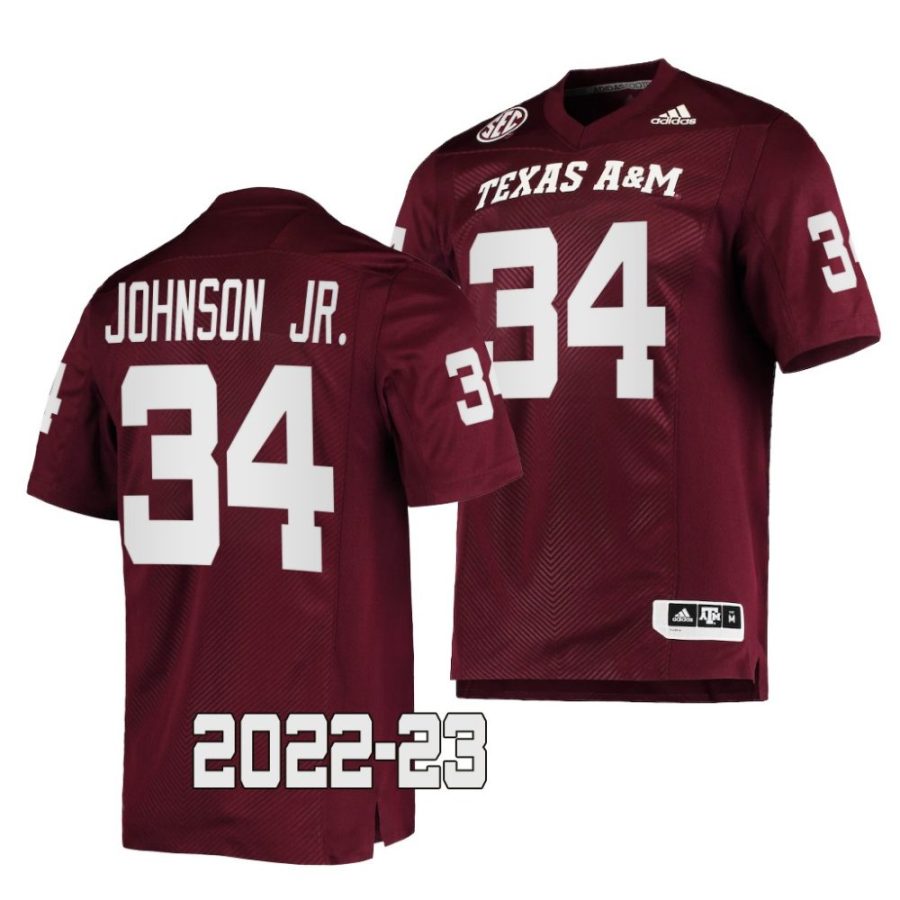 2022 23 texas a&m aggies l.j. johnson jr. maroon college football jersey scaled