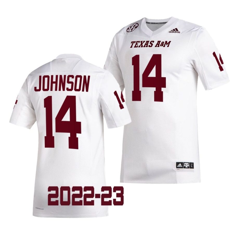 2022 23 texas a&m aggies max johnson white college football jersey scaled