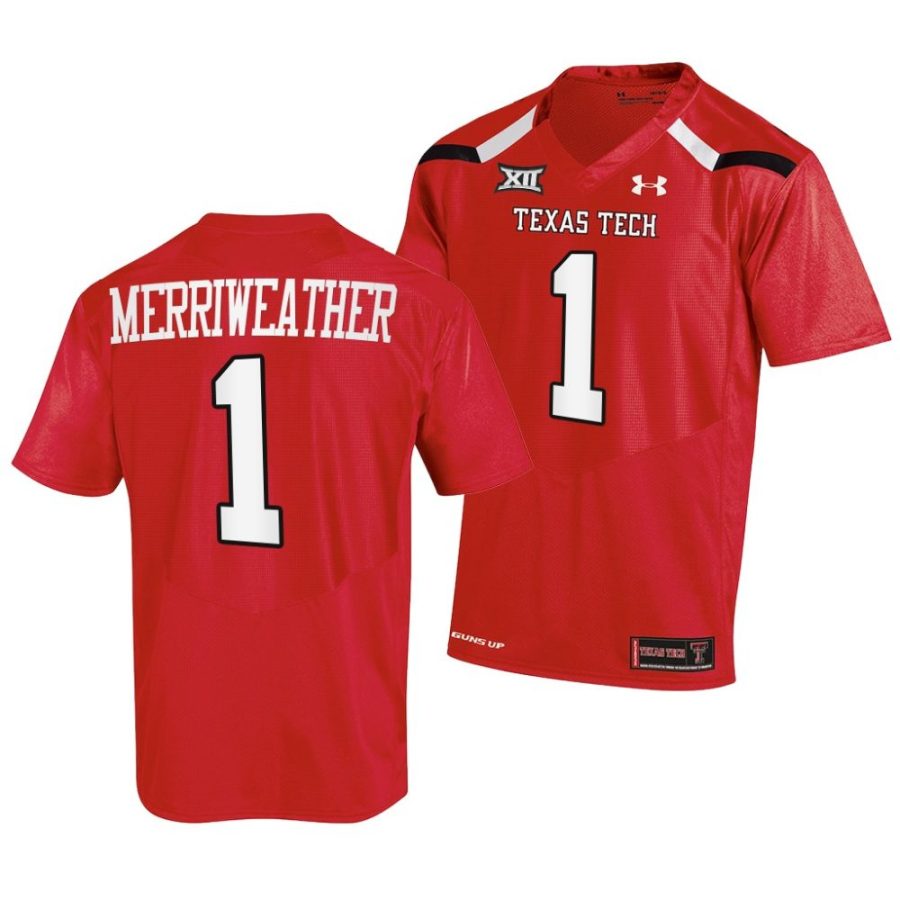 2022 23 texas tech red raiders krishon merriweather red college football jersey scaled