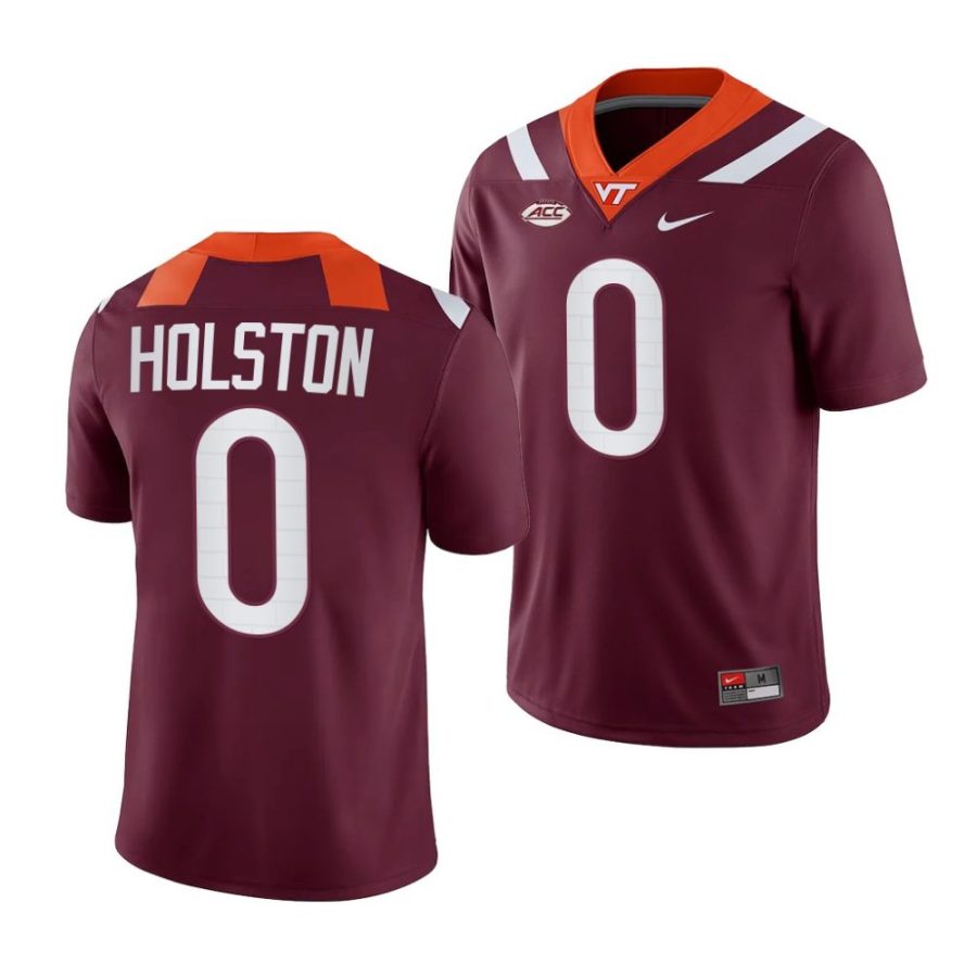 2022 23 virginia tech hokies jalen holston maroon college football nil replica jersey scaled