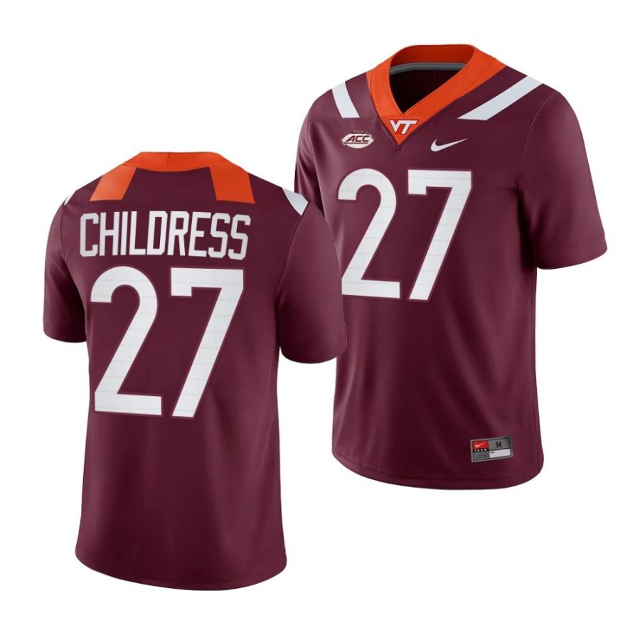 2022 23 virginia tech hokies tyler childress maroon college football nil replica jersey scaled