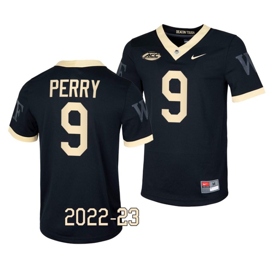 2022 23 wake forest demon deacons a.t. perry black untouchable game football jersey scaled