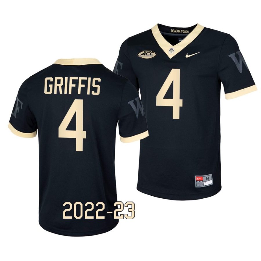 2022 23 wake forest demon deacons brett griffis black untouchable game football jersey scaled