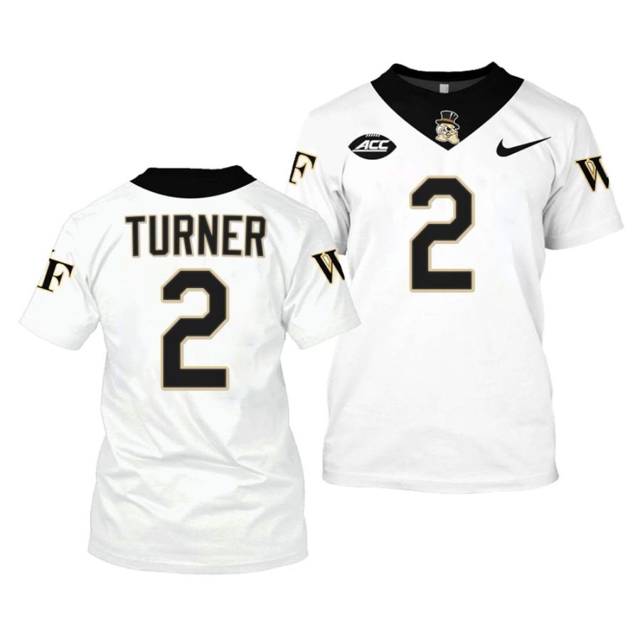 2022 23 wake forest demon deacons kobie turner white college football shirt jersey scaled