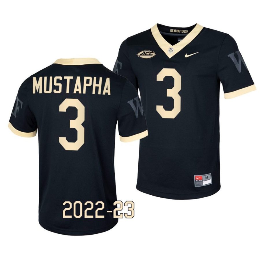 2022 23 wake forest demon deacons malik mustapha black untouchable game football jersey scaled