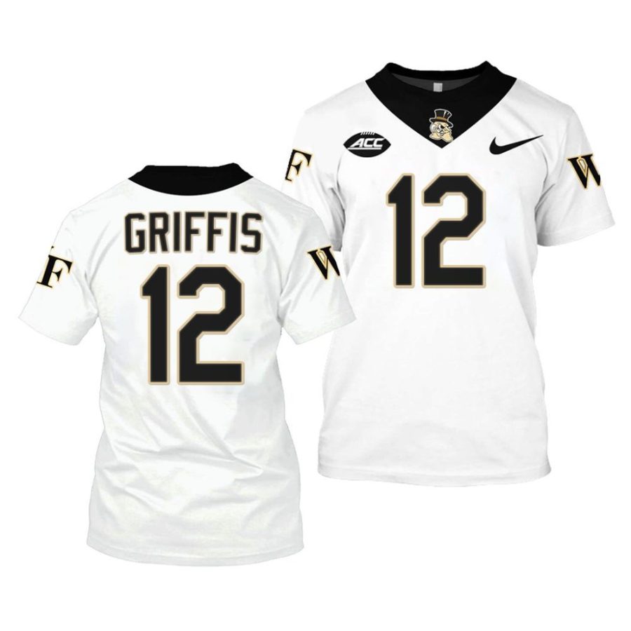 2022 23 wake forest demon deacons mitch griffis white college football shirt jersey scaled