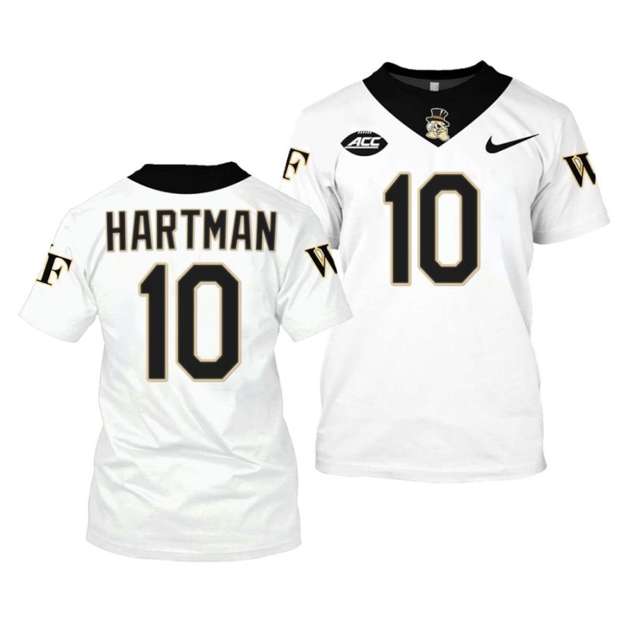 2022 23 wake forest demon deacons sam hartman white college football shirt jersey scaled