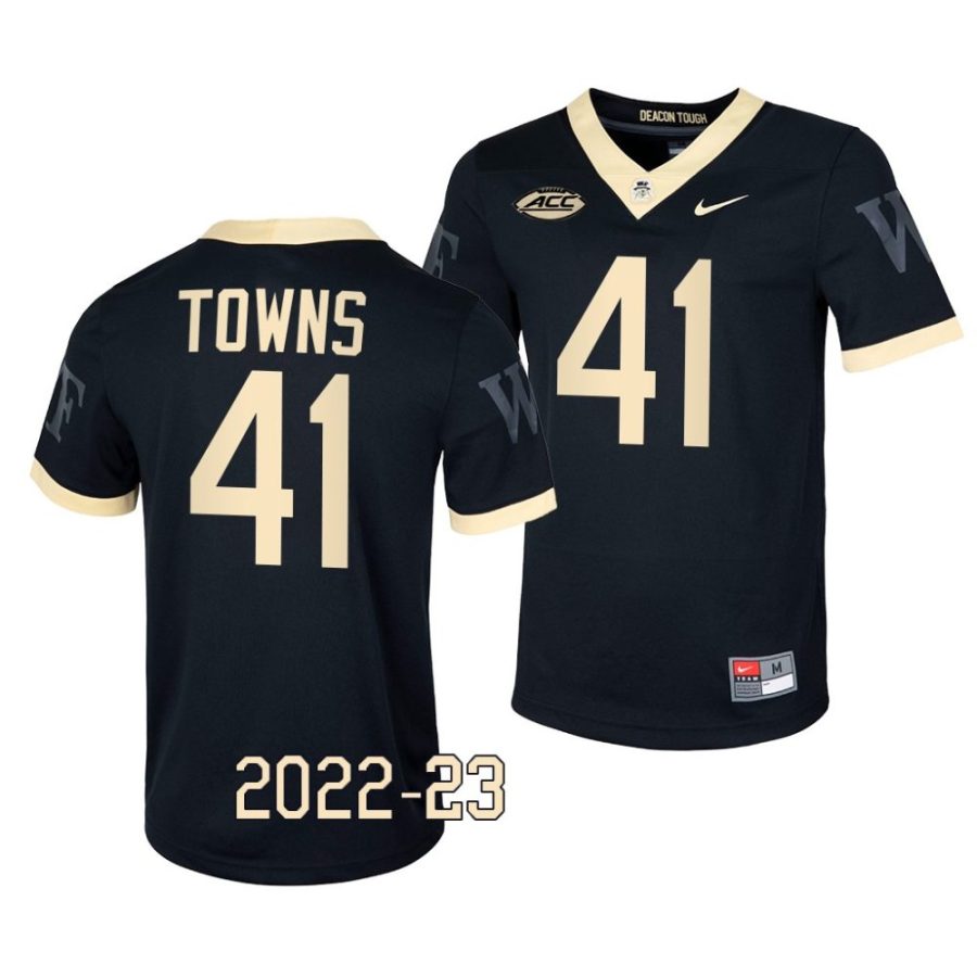 2022 23 wake forest demon deacons will towns black untouchable game football jersey scaled