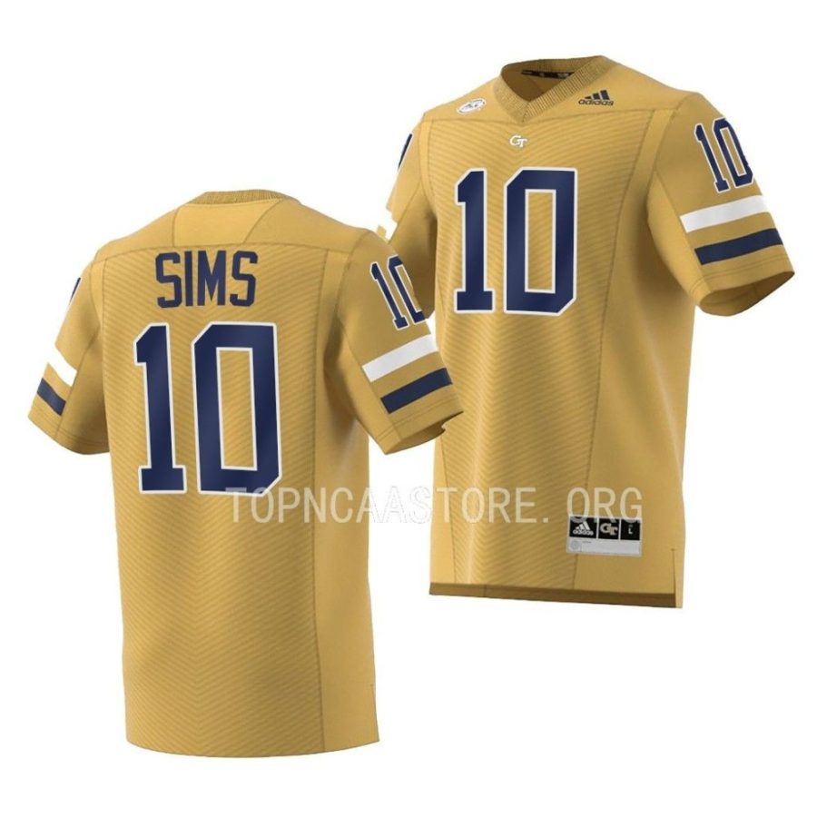 2022 georgia tech yellow jackets jeff sims brown replica football jersey scaled