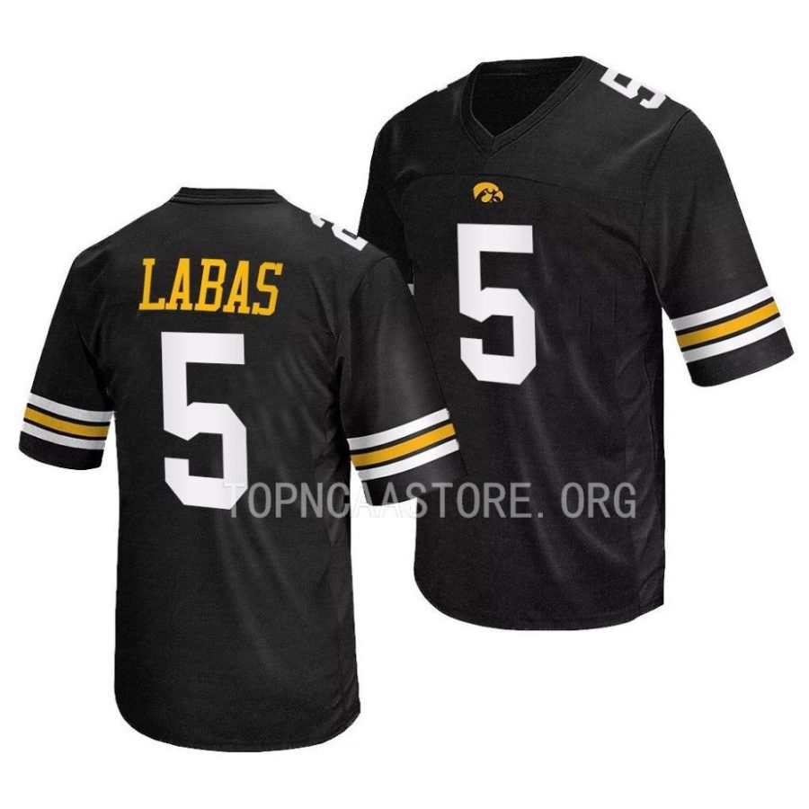 2022 iowa hawkeyes joe labas black replica football jersey scaled