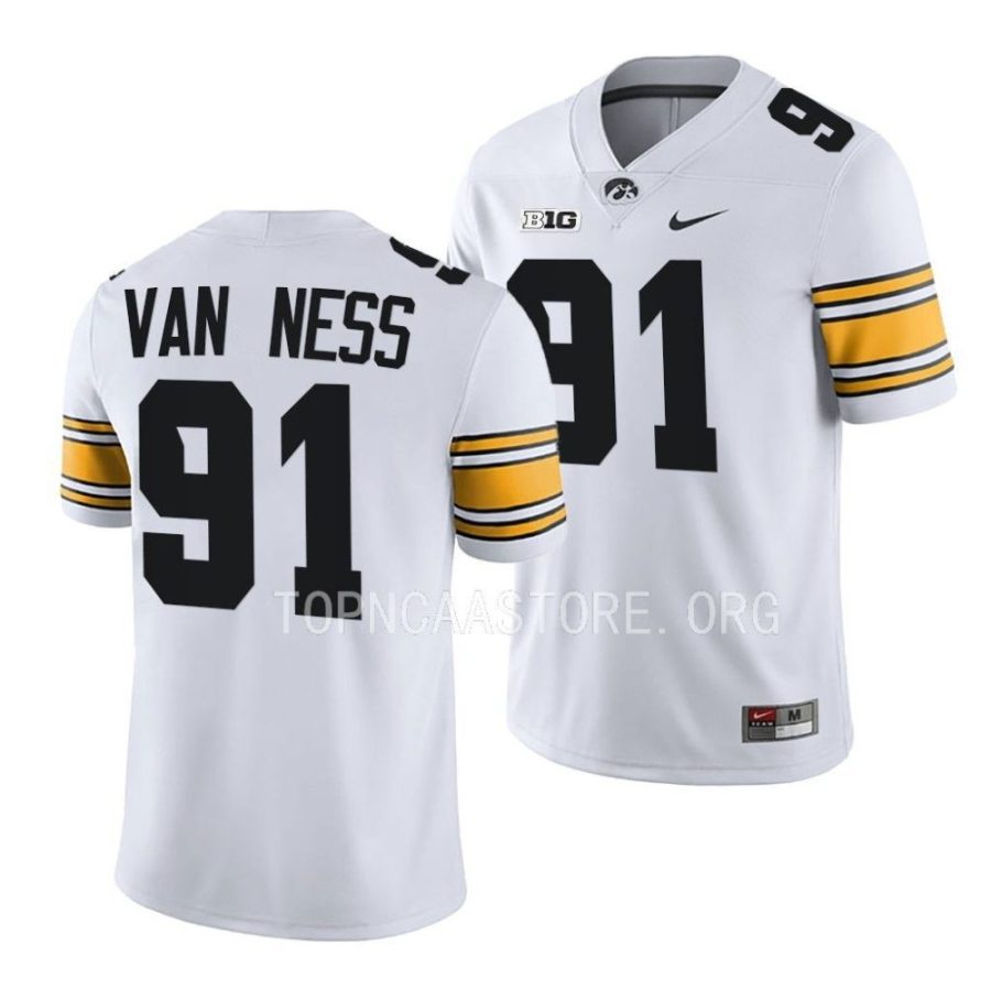 2022 iowa hawkeyes lukas van ness white college football jersey scaled