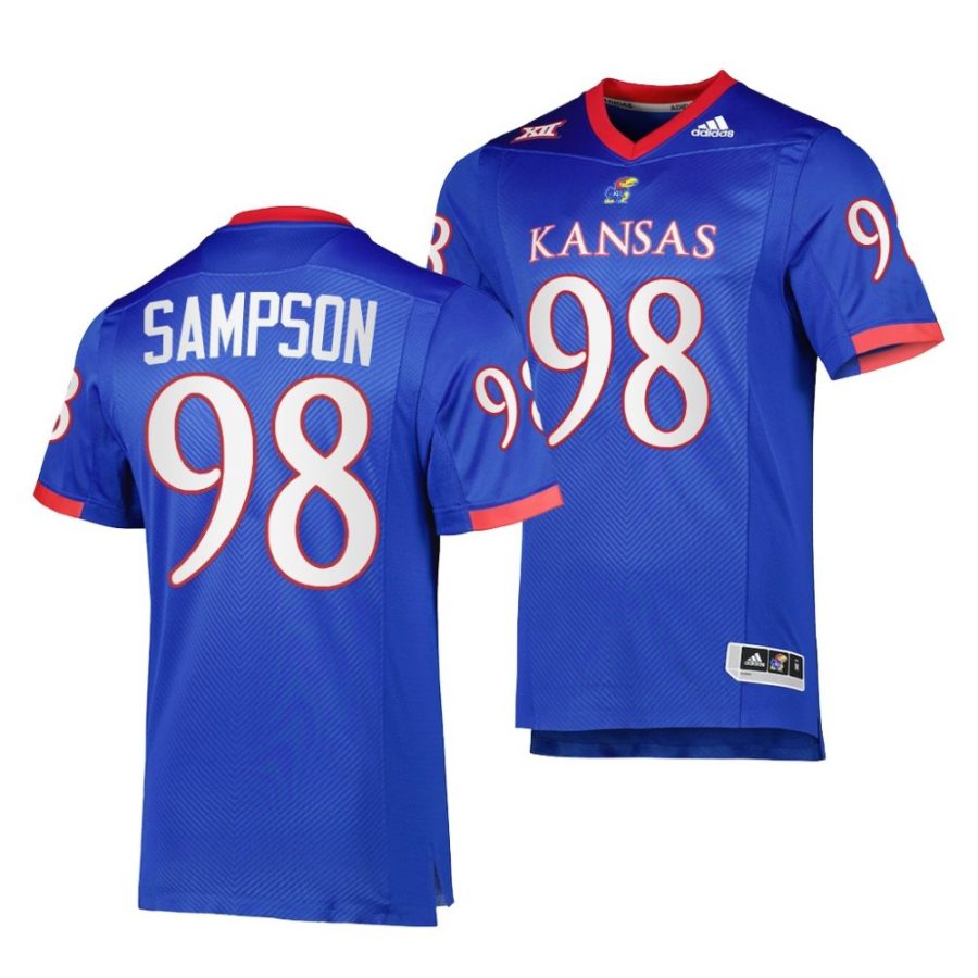 2022 kansas jayhawks caleb sampson royal premier football jersey scaled