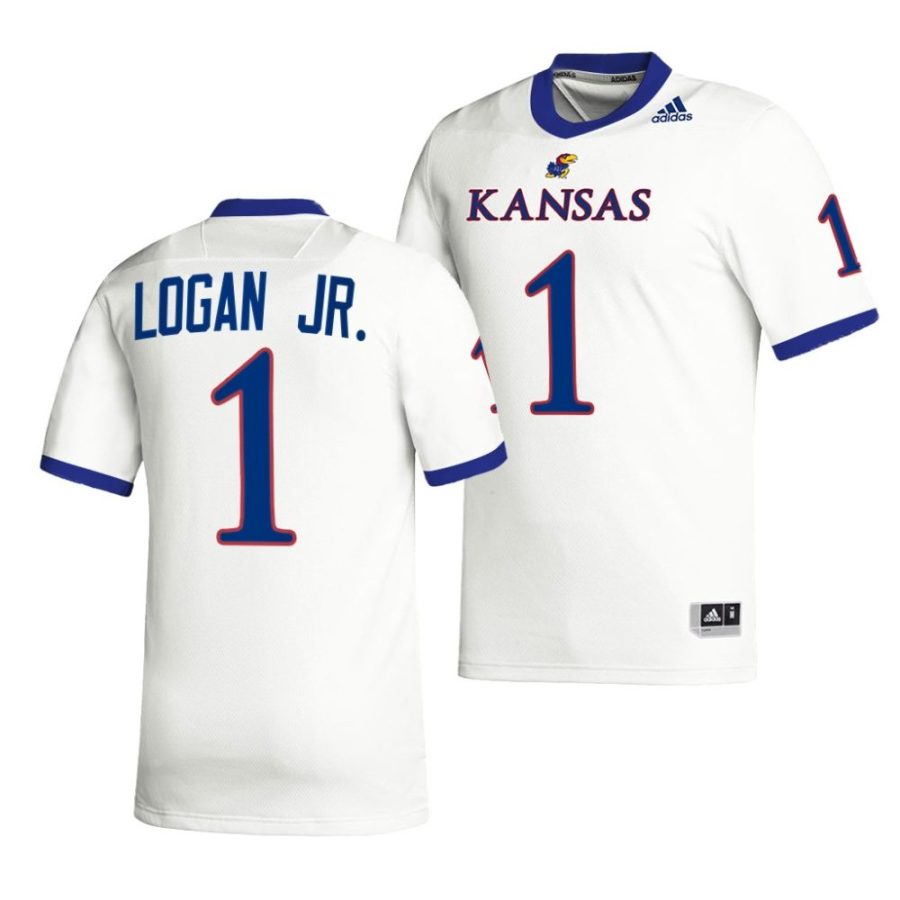 2022 kansas jayhawks kenny logan jr. white premier football jersey scaled