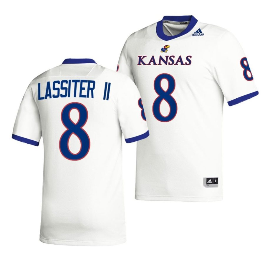 2022 kansas jayhawks kwamie lassiter ii white premier football jersey scaled