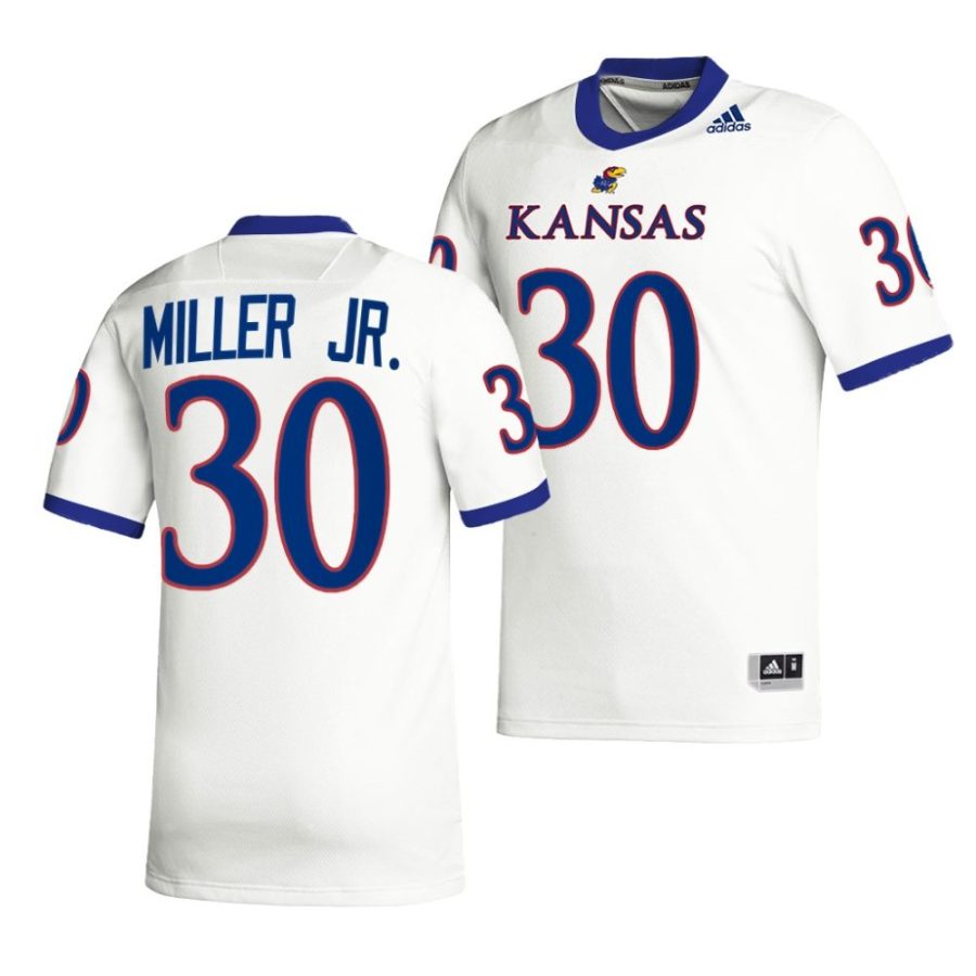 2022 kansas jayhawks rich miller jr. white premier football jersey scaled