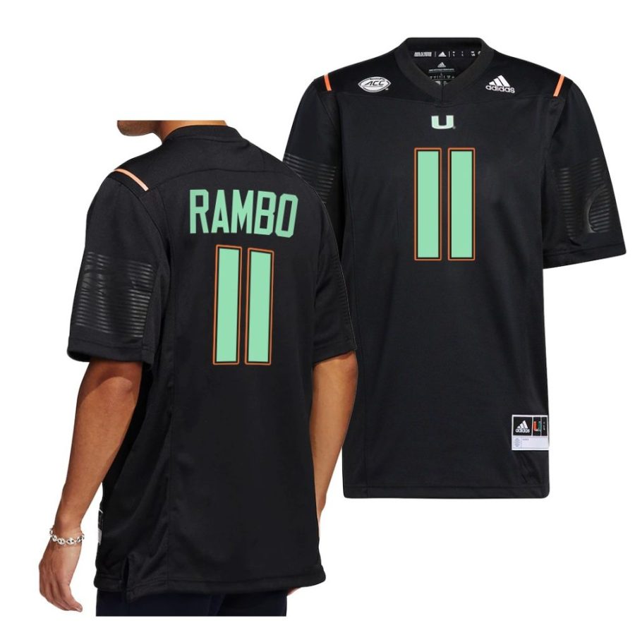 2022 miami hurricanes charleston rambo black miami nights premier strategy jersey scaled