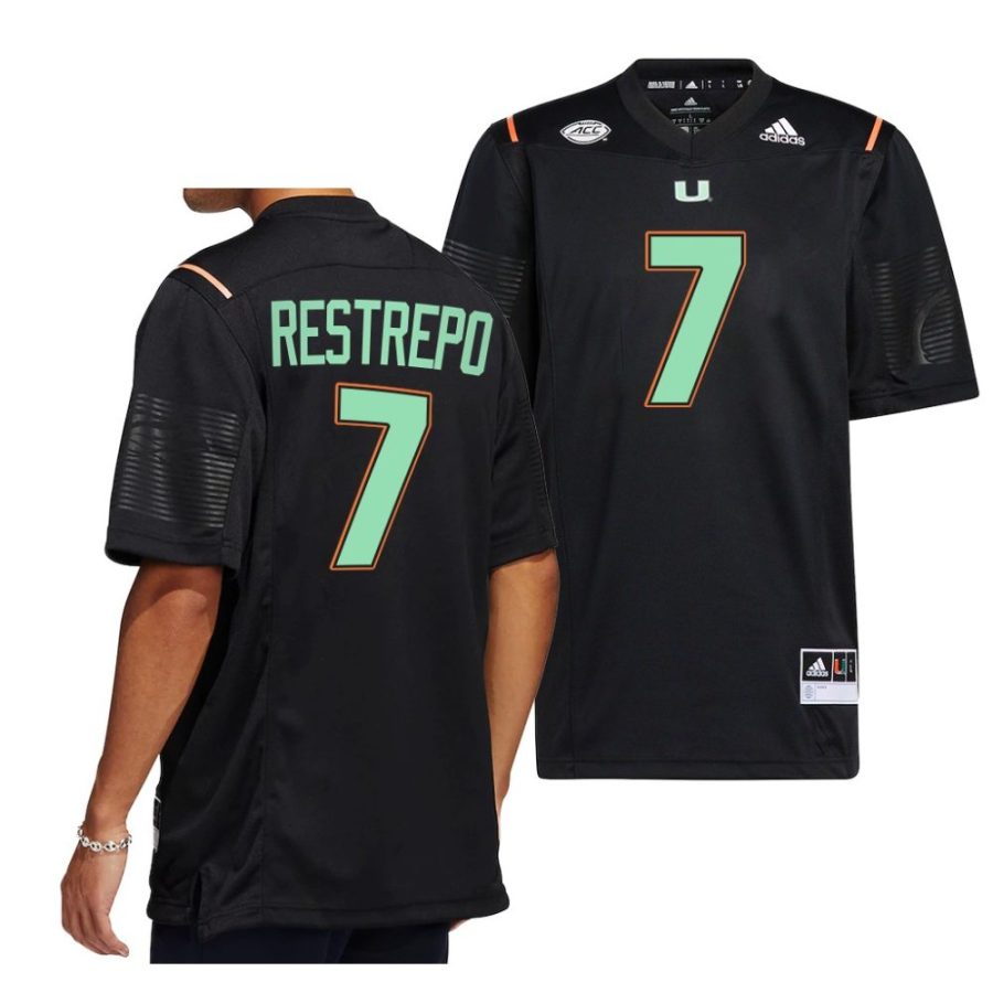 2022 miami hurricanes xavier restrepo black miami nights premier strategy jersey scaled