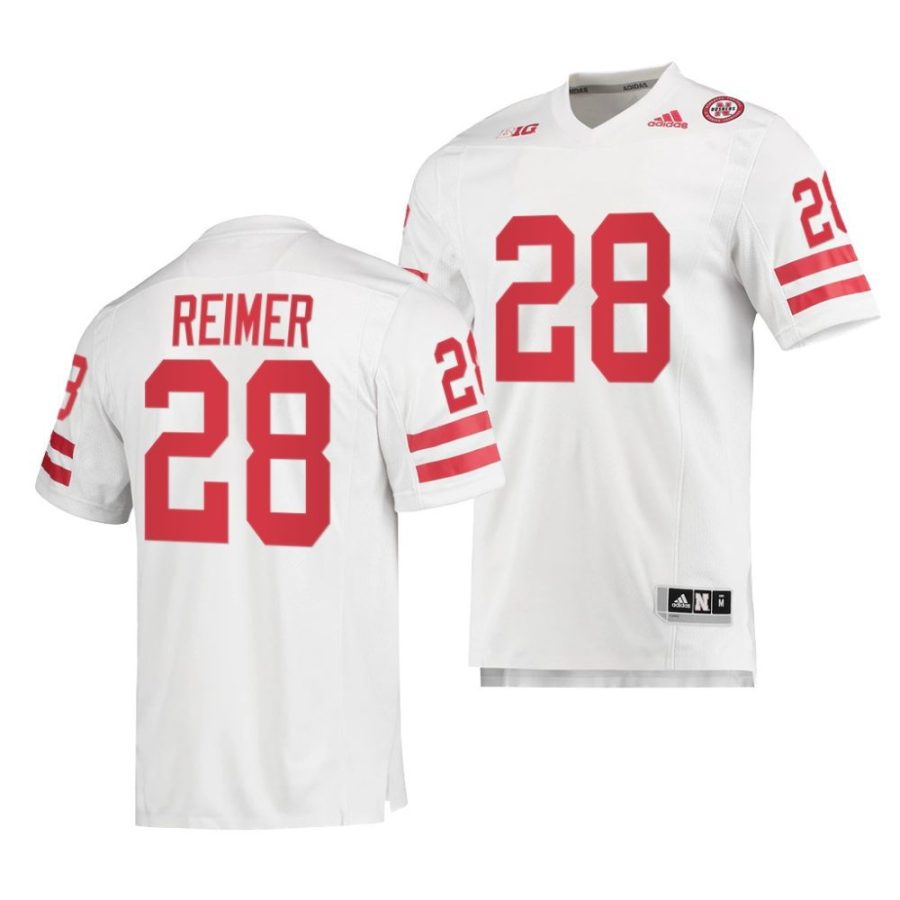 2022 nebraska huskers luke reimer white premier football jersey scaled