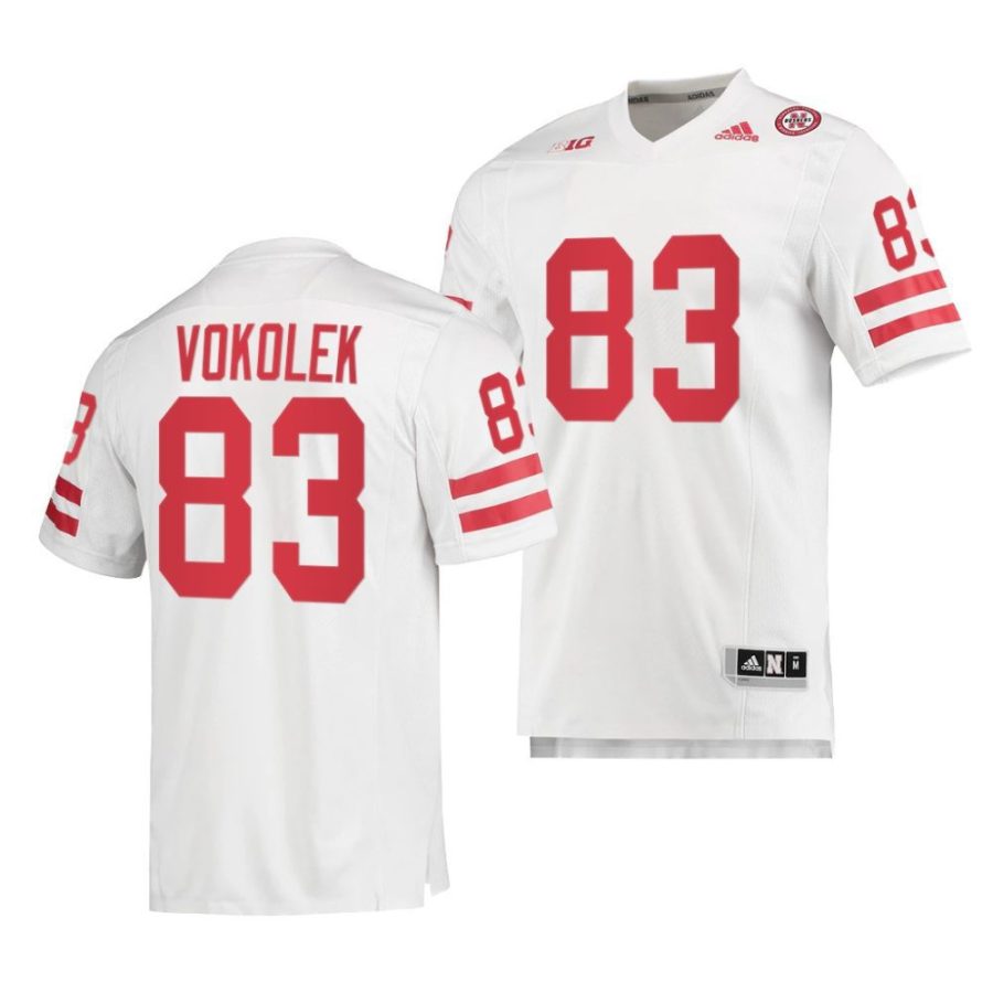 2022 nebraska huskers travis vokolek white premier football jersey scaled