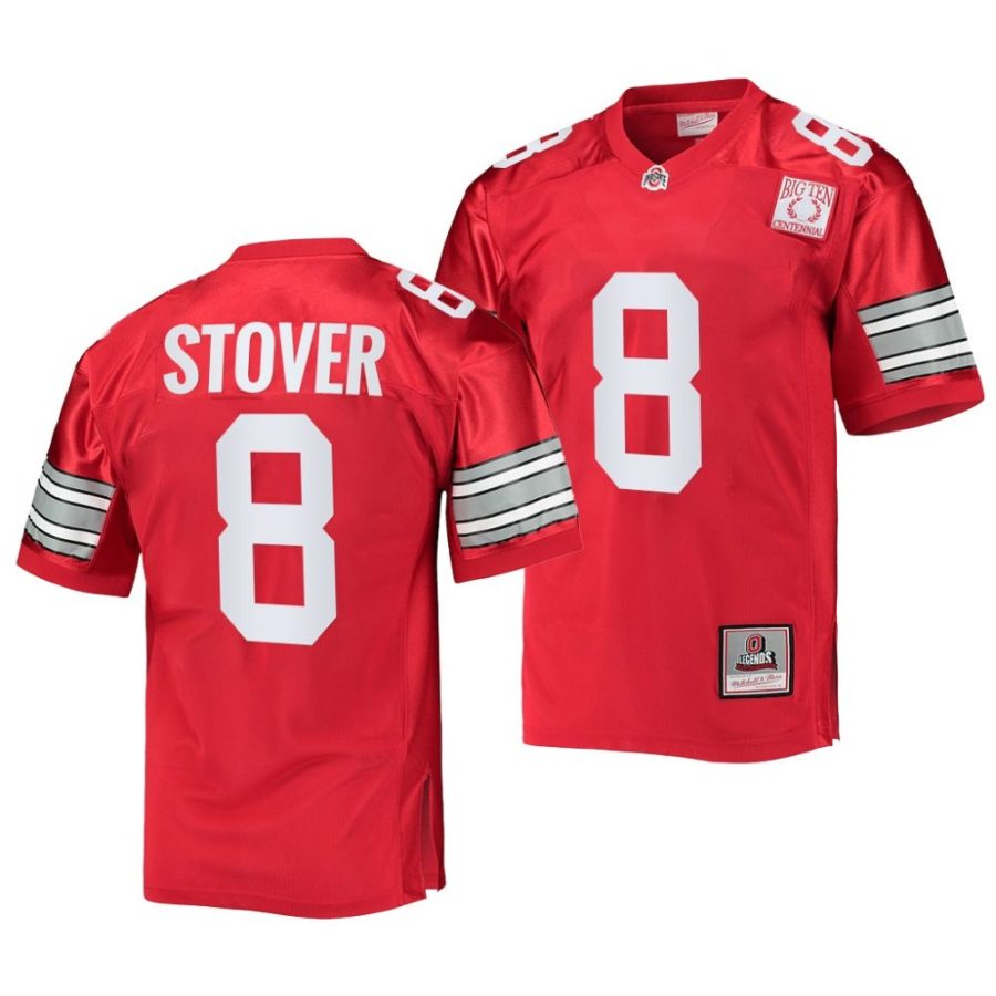 2022 ohio state buckeyes cade stover scarlet 100th anniversary throwback jersey scaled