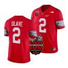 2022 ohio state buckeyes chris olave scarlet 100th anniversary woody football jersey scaled
