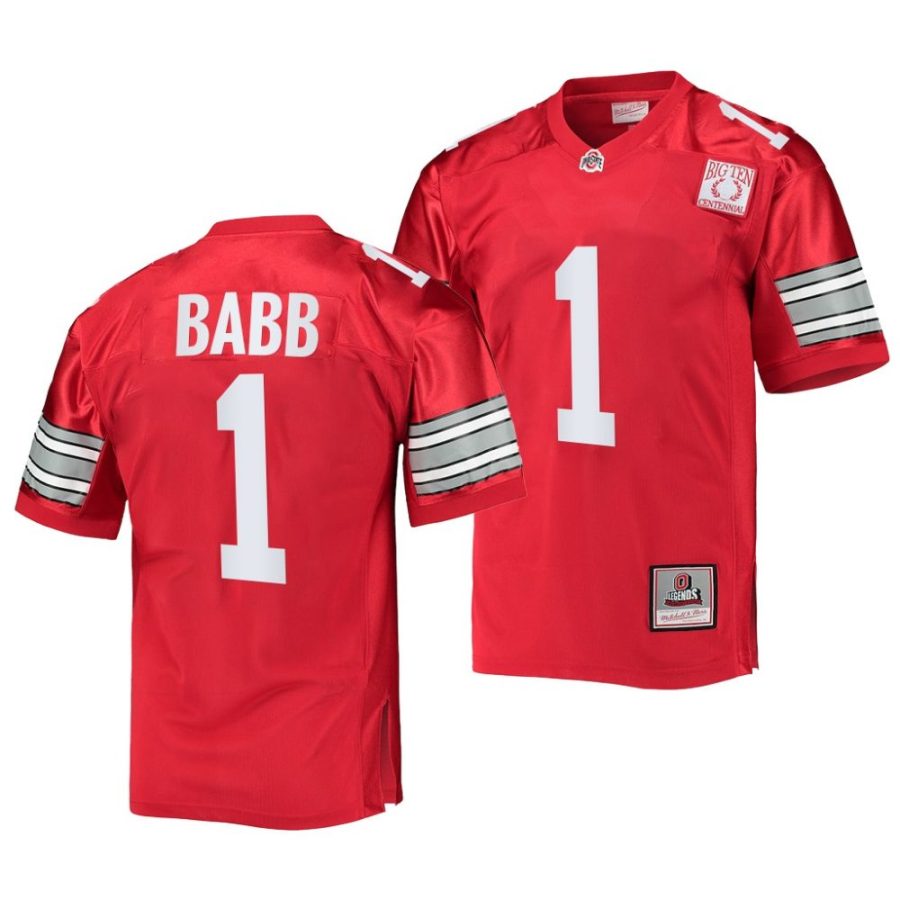 2022 ohio state buckeyes kamryn babb scarlet 100th anniversary throwback jersey scaled
