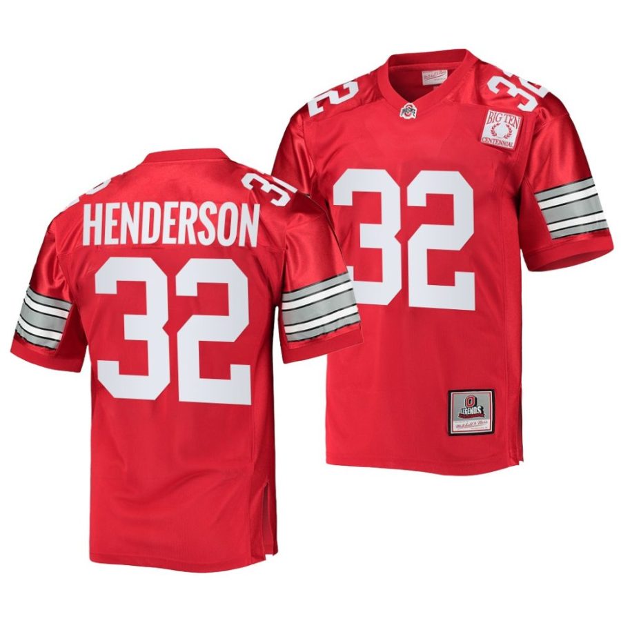 2022 ohio state buckeyes treveyon henderson scarlet 100th anniversary throwback jersey scaled