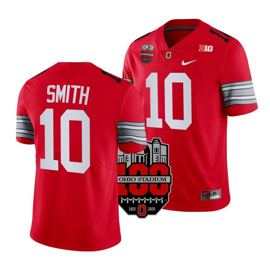 2022 ohio state buckeyes troy smith scarlet 100th anniversary woody football jersey scaled