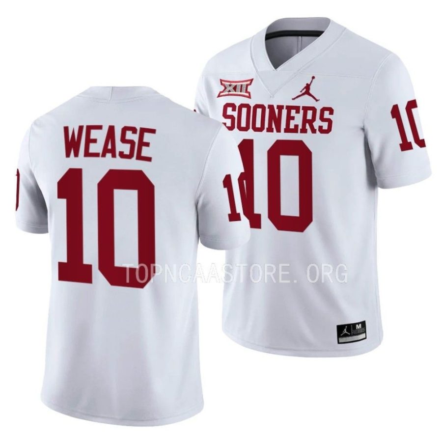 2022 oklahoma sooners theo wease white college football game jersey scaled