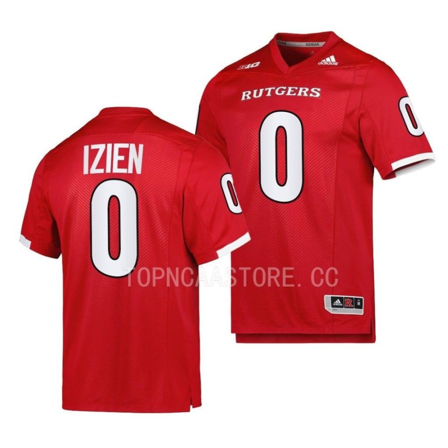 2022 rutgers scarlet knights christian izien scarlet premier football jersey scaled