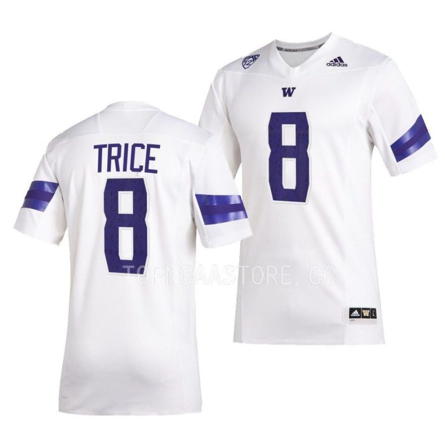 2022 washington huskies bralen trice white premier football jersey scaled