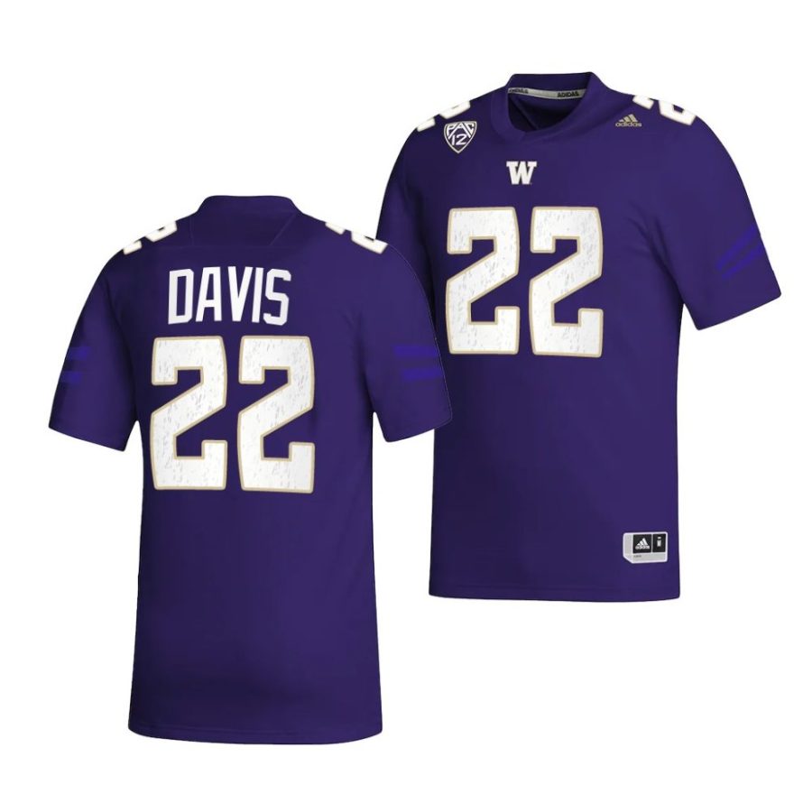 2022 washington huskies cameron davis purple college football nil replica jersey scaled