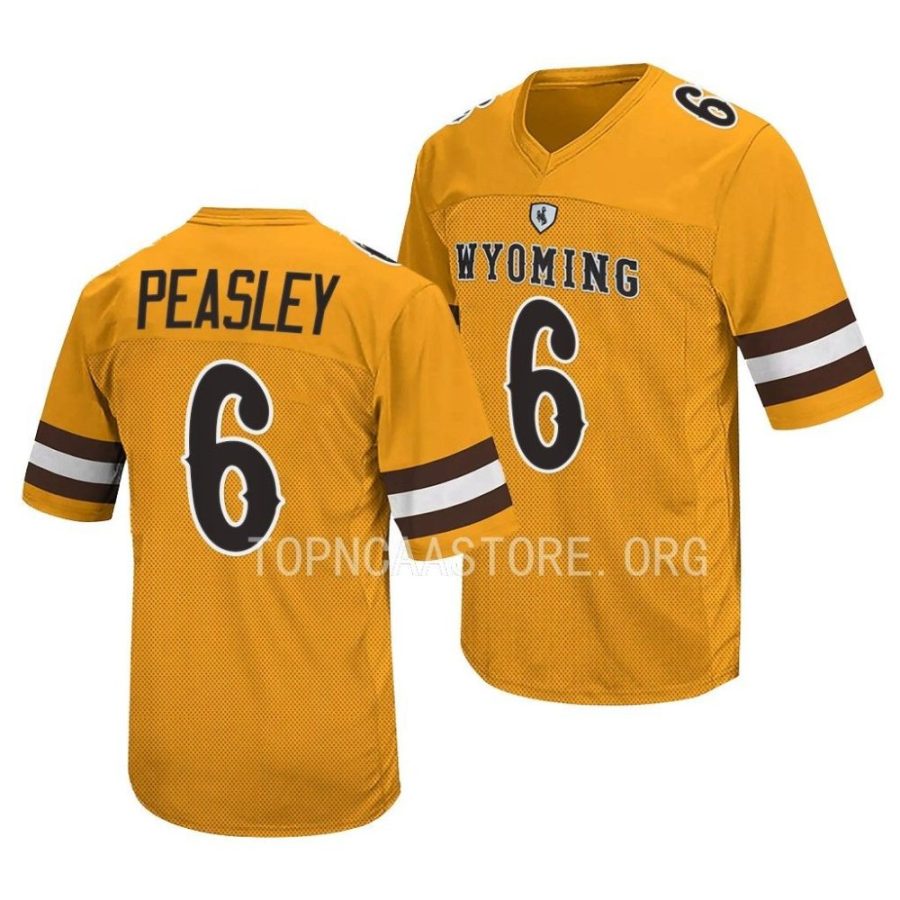 2022 wyoming cowboys andrew peasley gold college football retro jersey scaled