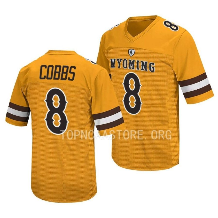 2022 wyoming cowboys joshua cobbs gold college football retro jersey scaled