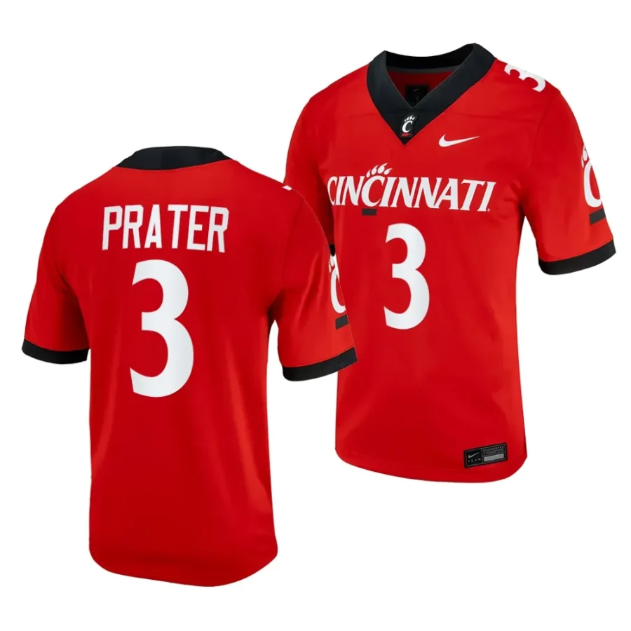 2023 cincinnati bearcats evan prater red alternate football replica jersey scaled