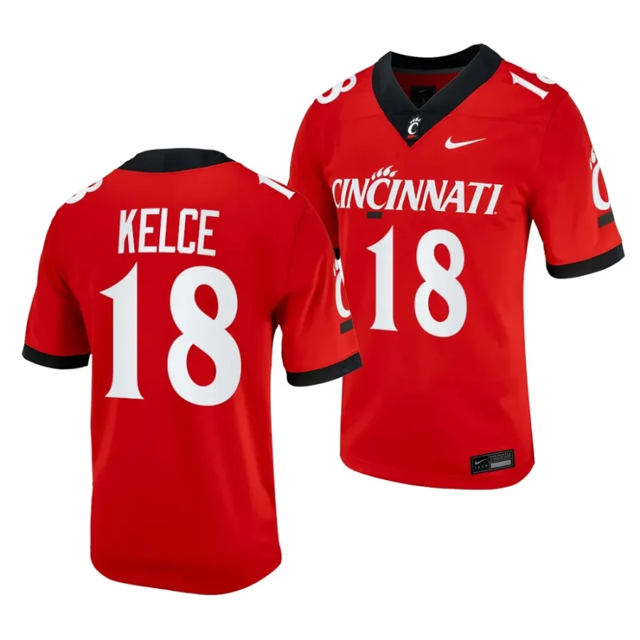 2023 cincinnati bearcats travis kelce red alternate football replica jersey scaled