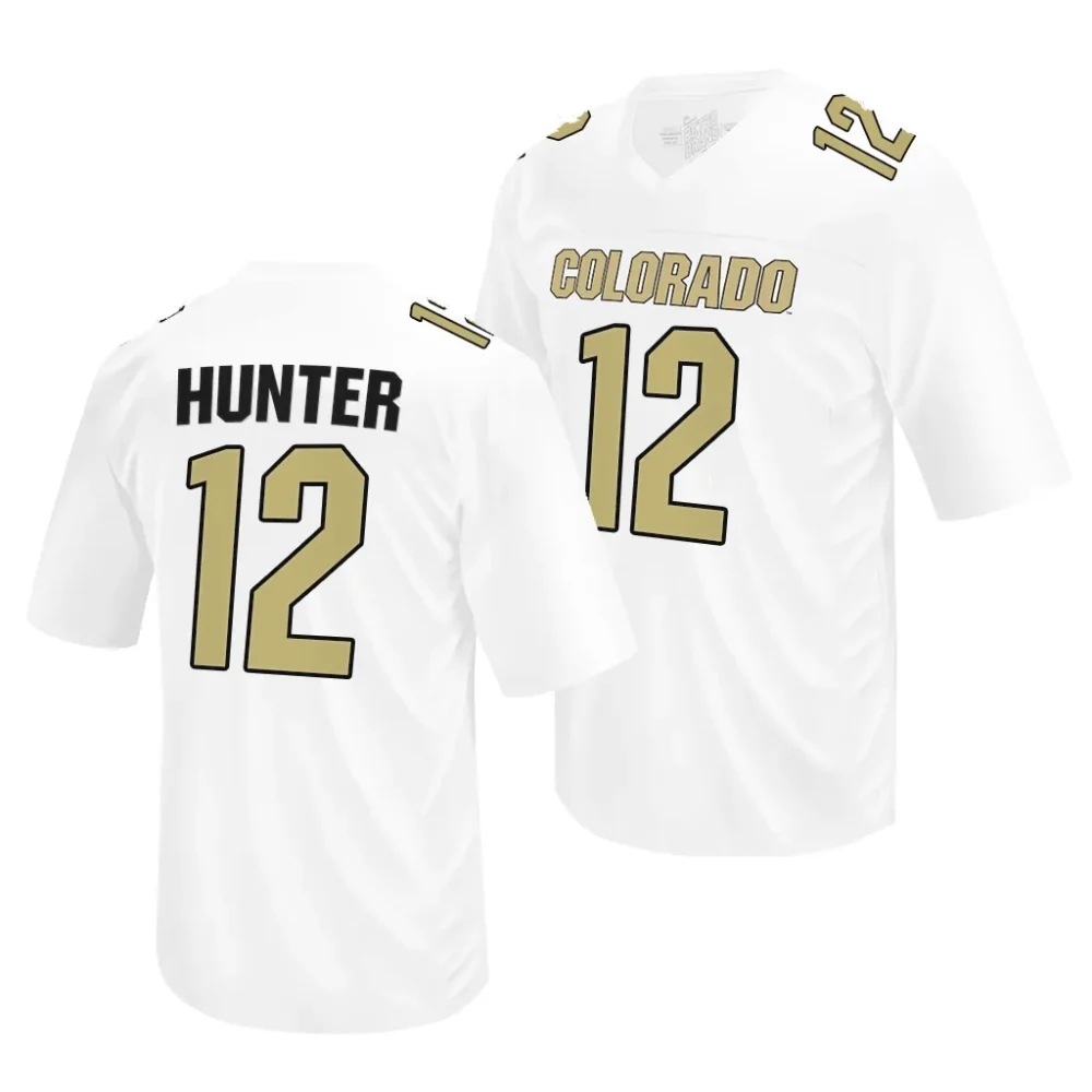 Travis Hunter Colorado Buffaloes 12 White Jersey 2023 NIL Football Men