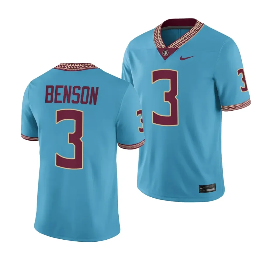 2023 florida state seminoles trey benson turquoise seminole heritage game jersey scaled