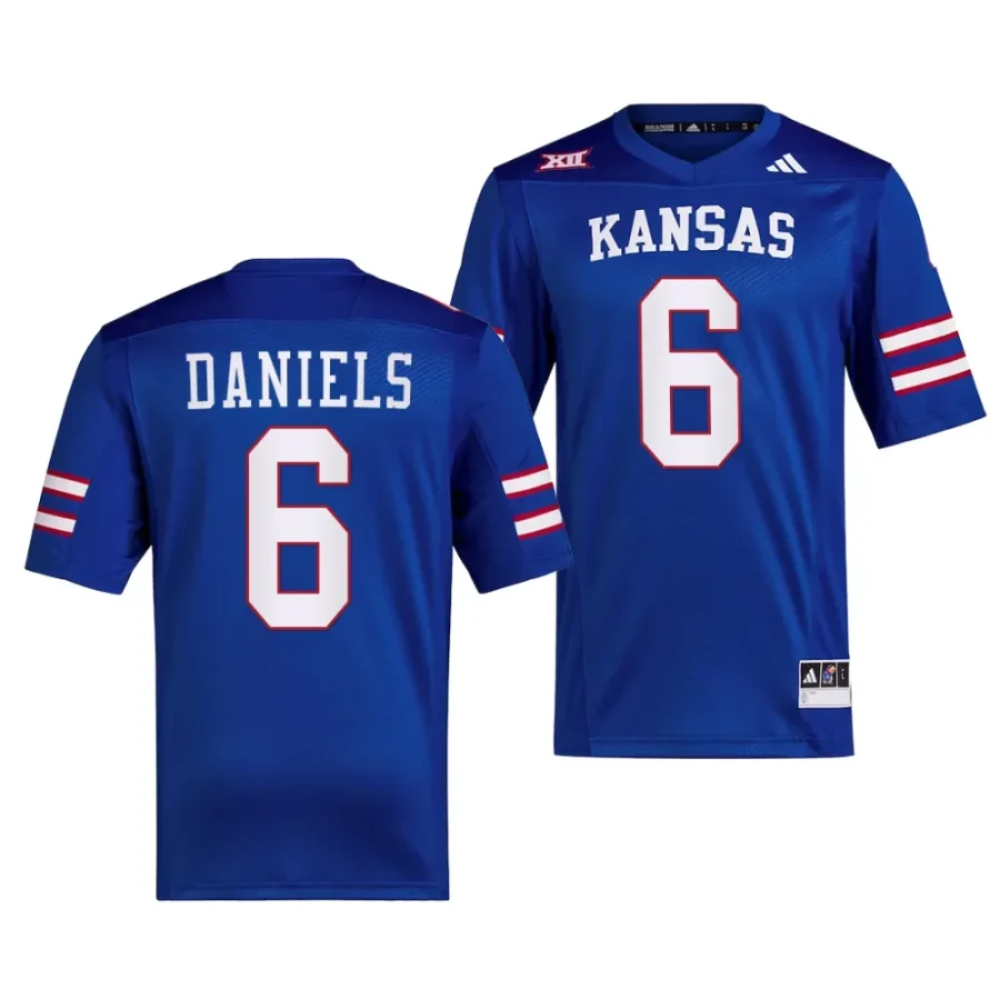 2023 kansas jayhawks jalon daniels royal premier football jersey scaled