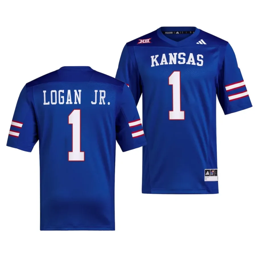 2023 kansas jayhawks kenny logan jr. royal premier football jersey scaled