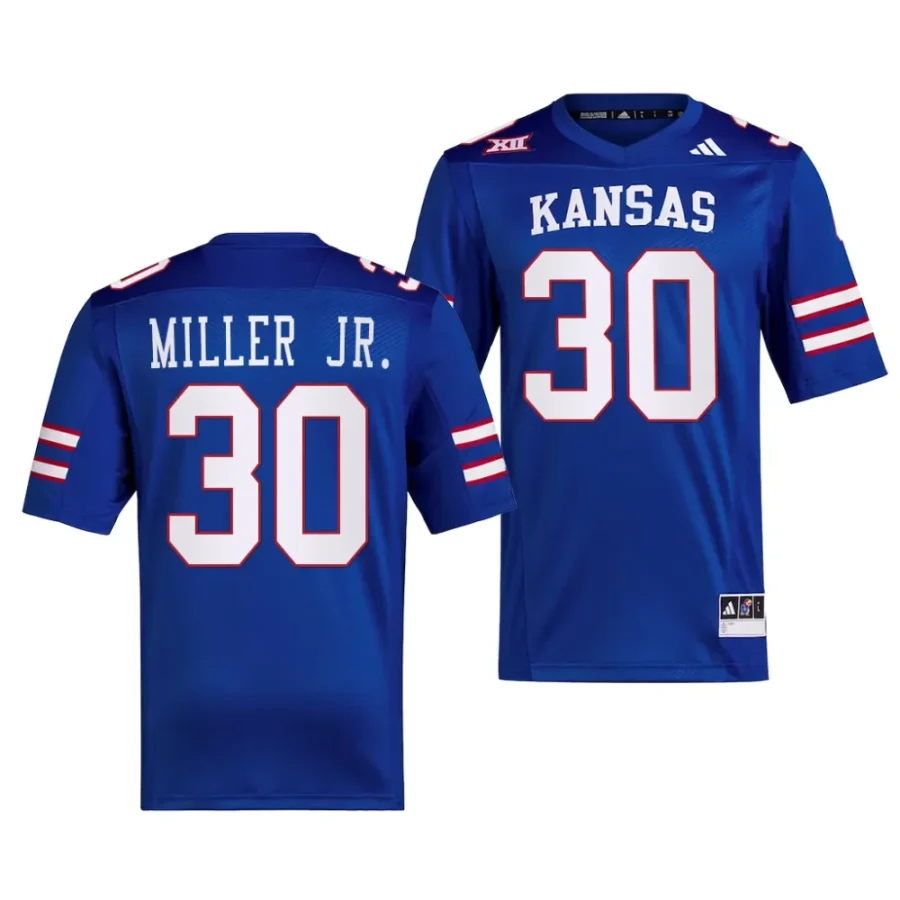 2023 kansas jayhawks rich miller jr. royal premier football jersey scaled