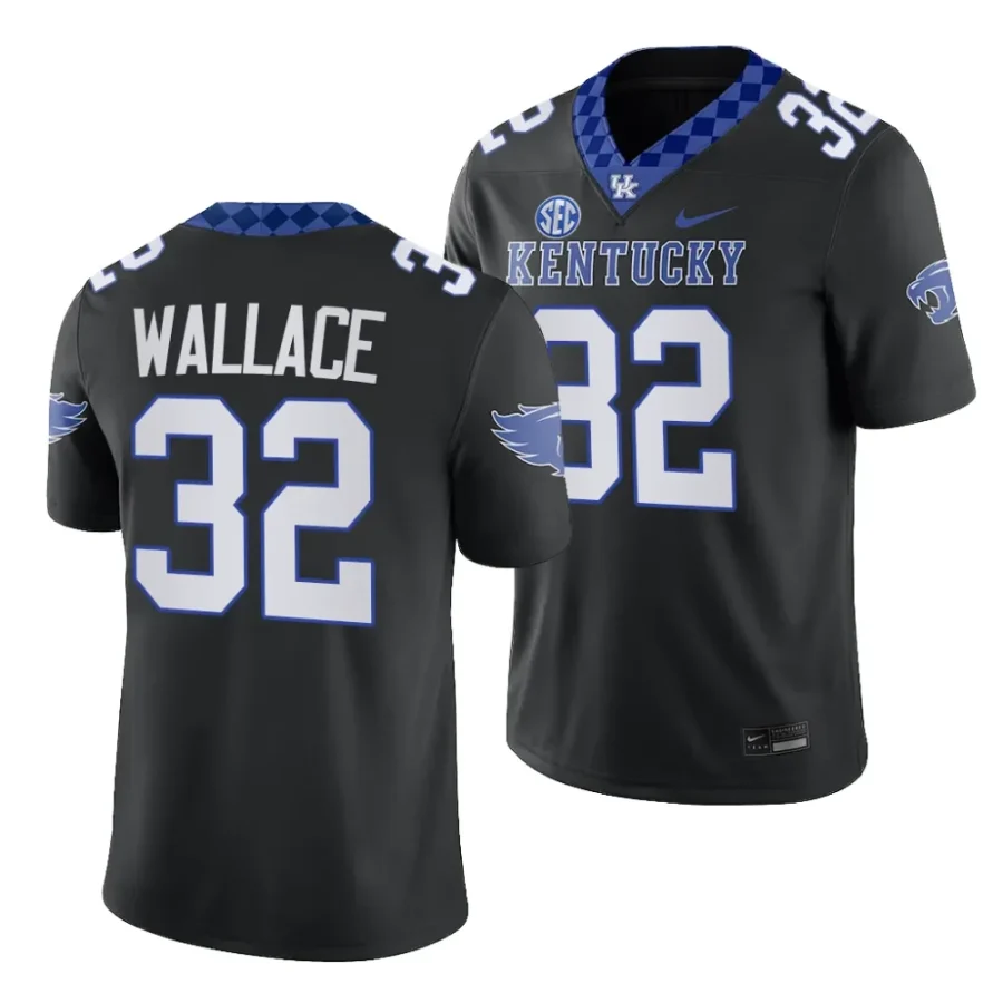 2023 kentucky wildcats trevin wallace black alternate game football jersey scaled