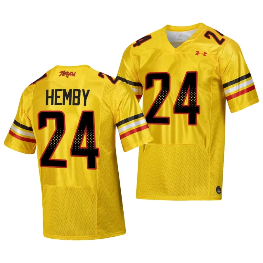2023 maryland terrapins roman hemby gold college football script jersey scaled