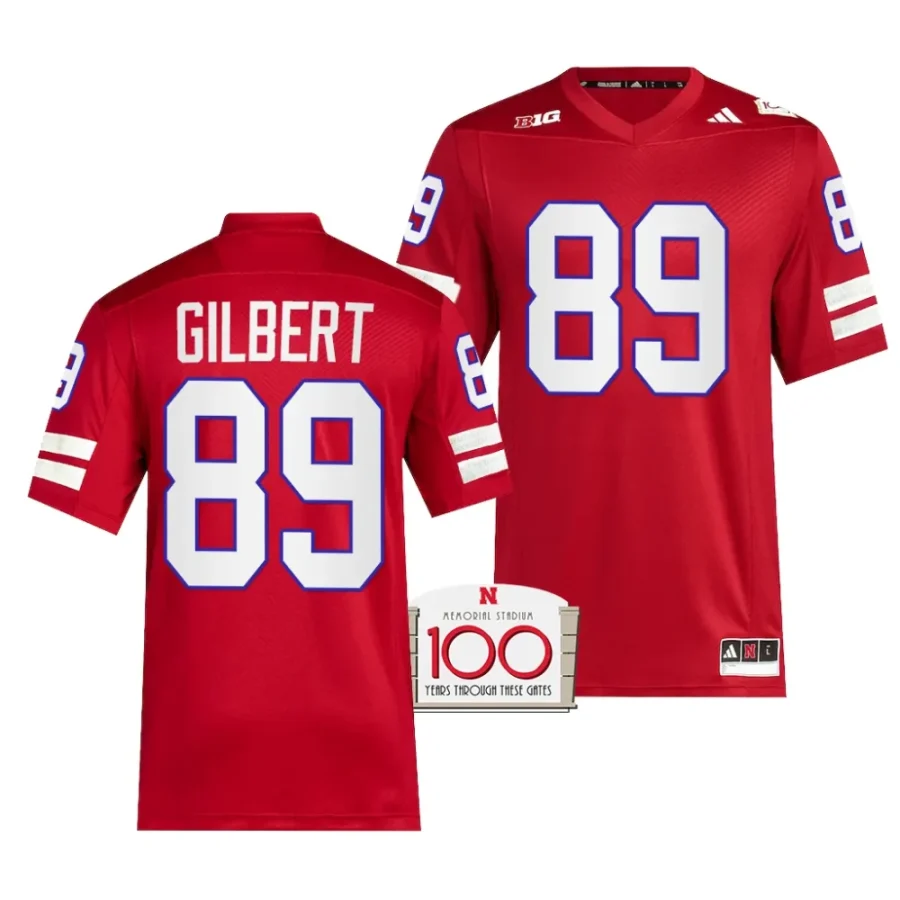 2023 nebraska huskers arik gilbert red 100th anniversary alternate football jersey scaled