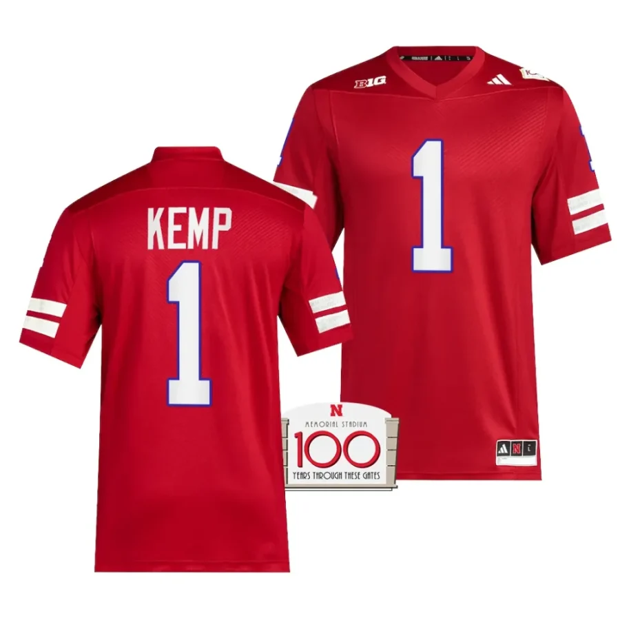 2023 nebraska huskers billy kemp red 100th anniversary alternate football jersey scaled