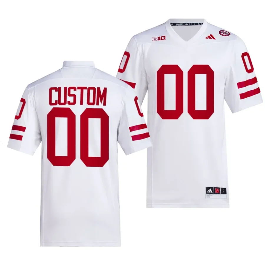 2023 nebraska huskers custom white premier replica football jersey scaled