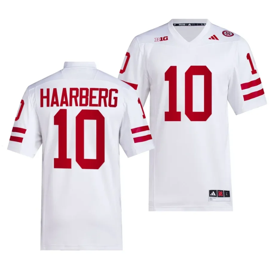 2023 nebraska huskers heinrich haarberg white premier replica football jersey scaled