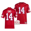 2023 nebraska huskers jeff sims red 100th anniversary alternate football jersey scaled